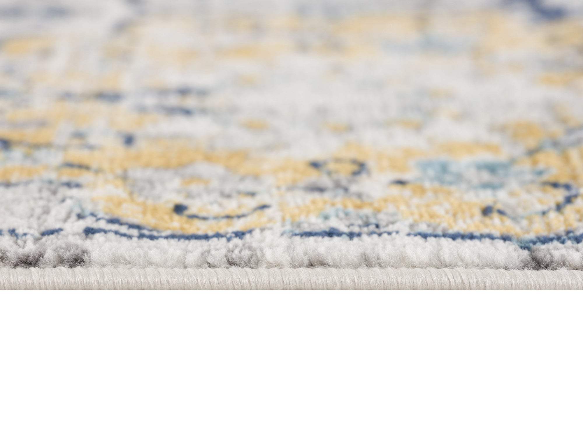 5' X 7' Blue and Yellow Floral Area Rug - Image 4