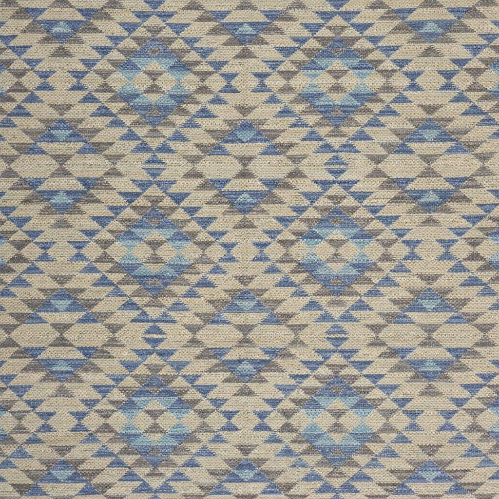 5' X 7' Blue Decorative Lattice Area Rug - Image 6