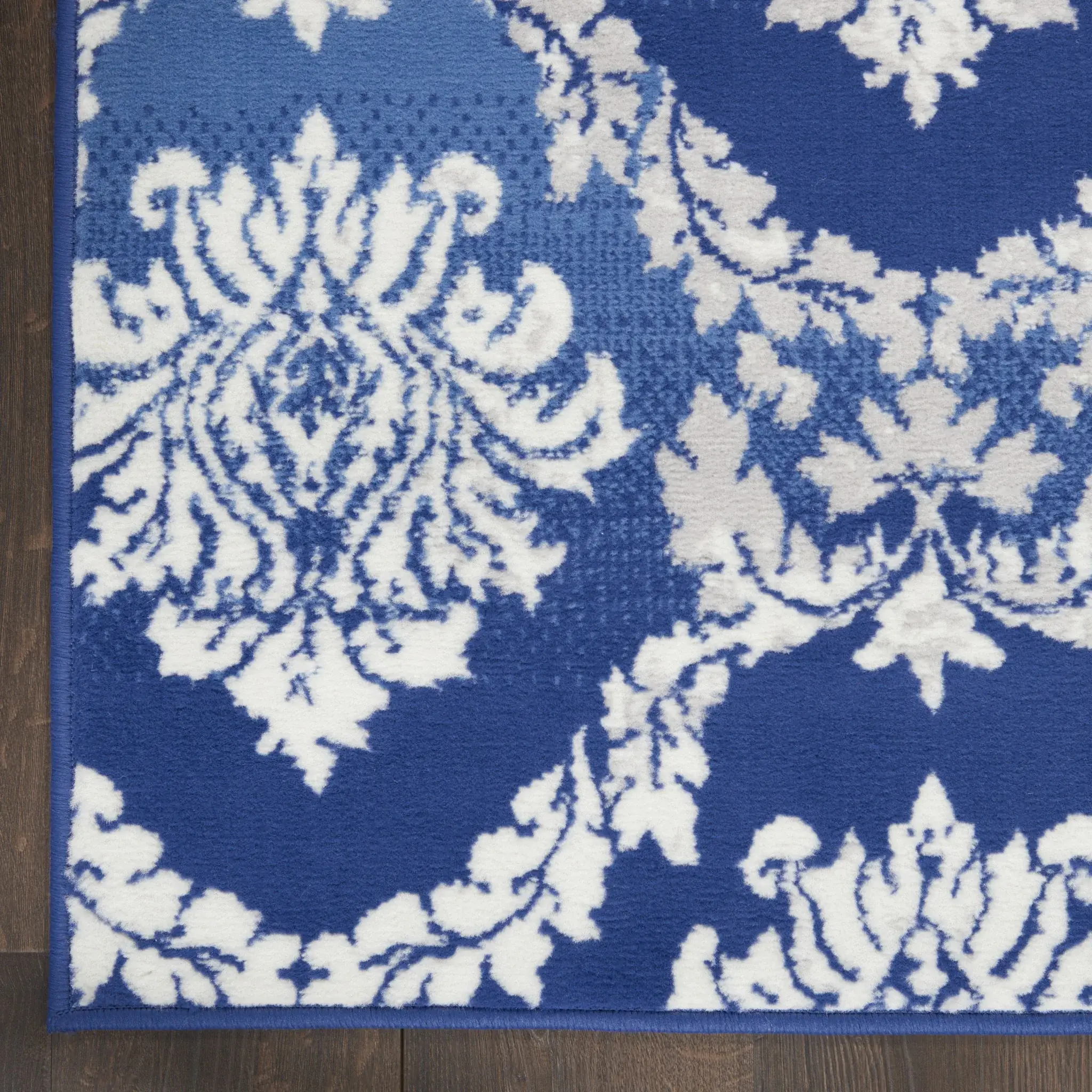 5' X 7' Blue Floral Dhurrie Area Rug - Image 5