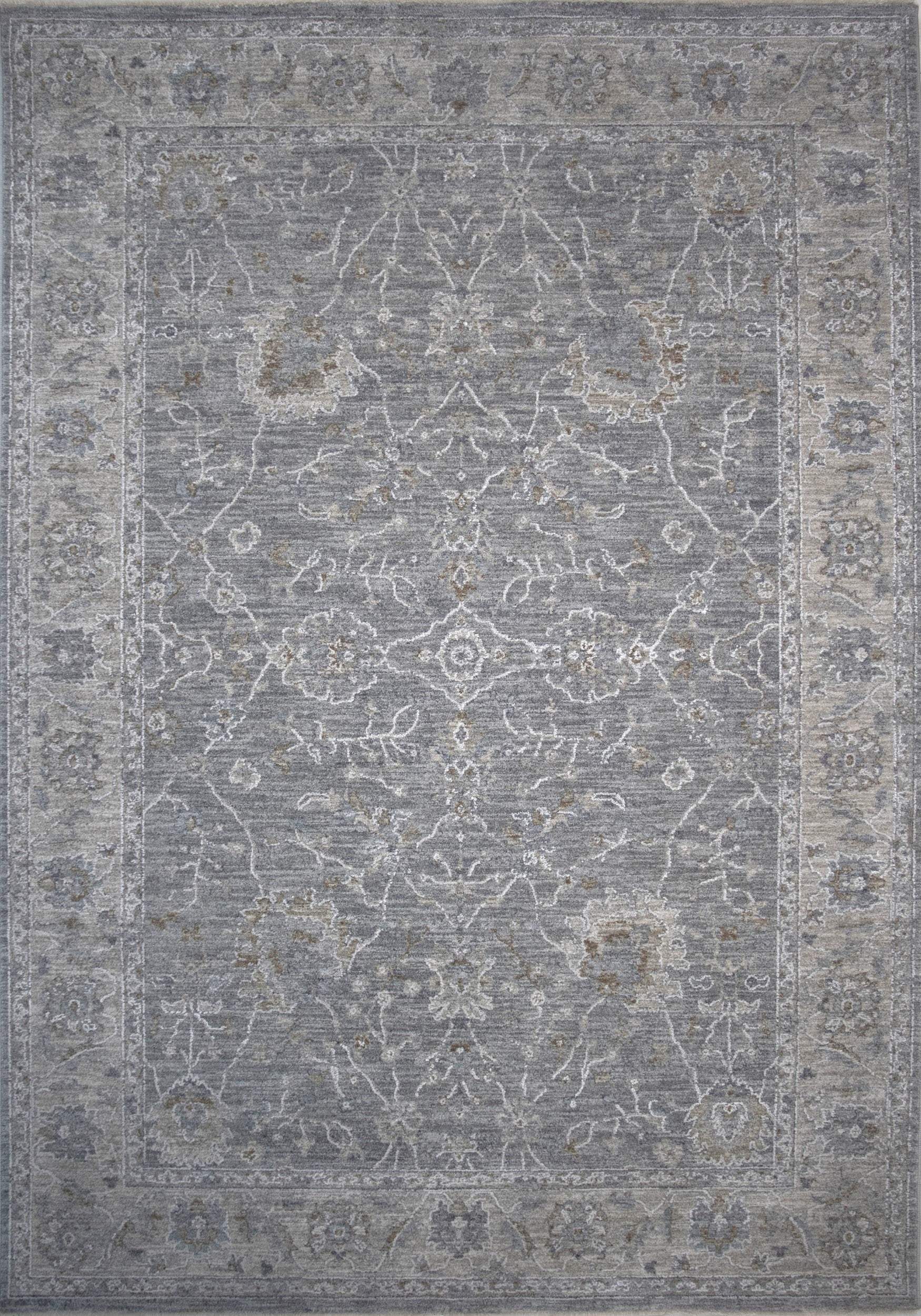5' X 7' Blue Gray Southwestern Floral Area Rug - Image 2
