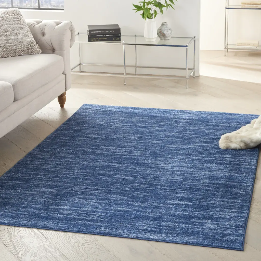 5' X 7' Blue Non Skid Indoor Outdoor Area Rug - Image 5
