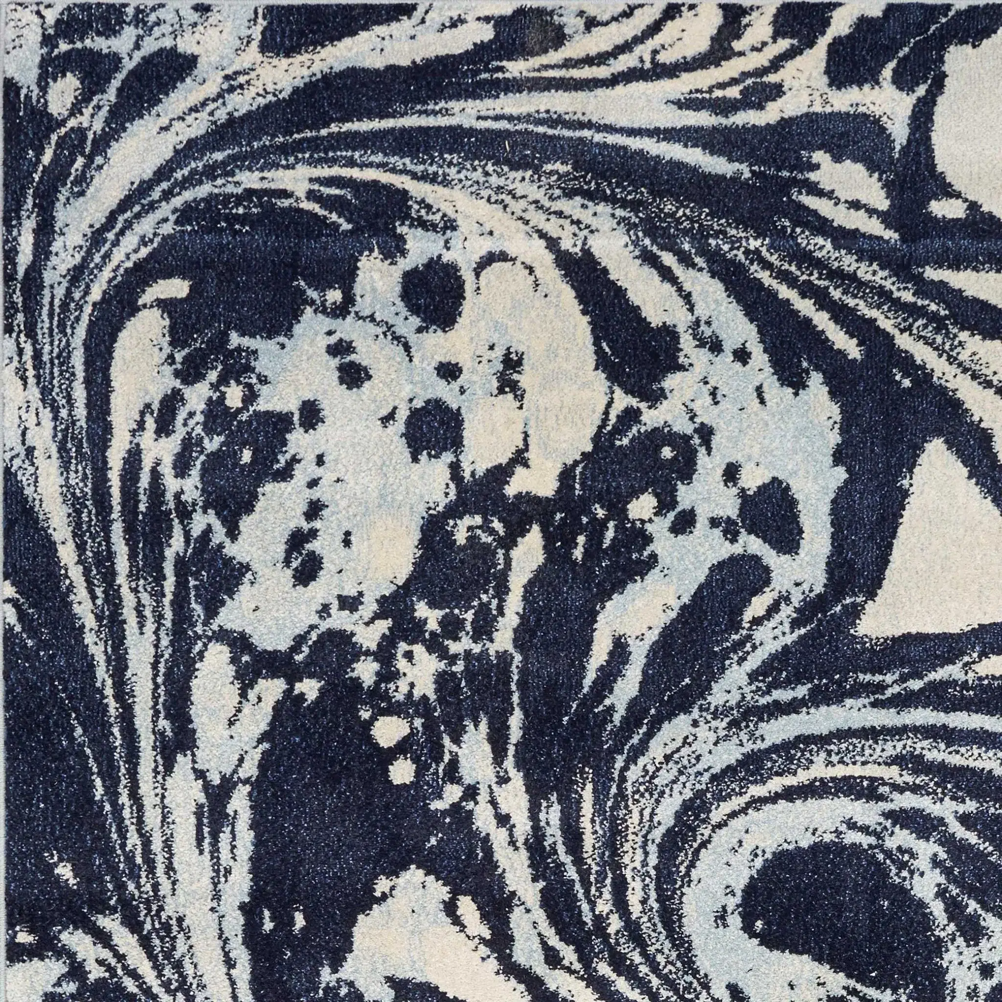 5' X 7' Blue Paint Splash Indoor Area Rug - Image 3