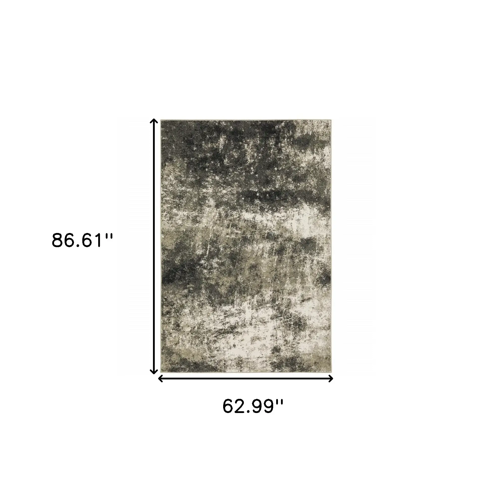 5' X 7' Charcoal Grey And Beige Abstract Power Loom Stain Resistant Area Rug - Image 3