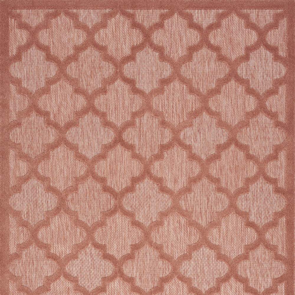 5' X 7' Coral Orange Ikat Indoor Outdoor Area Rug - Image 3