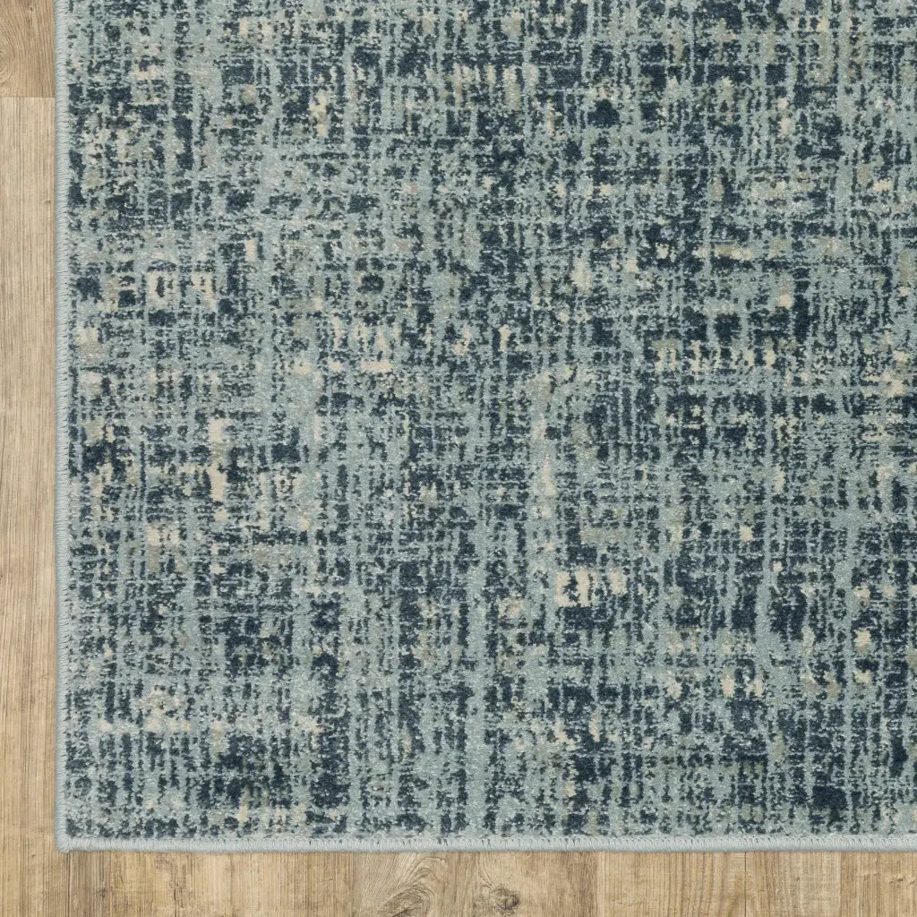 5' X 7' Dark Blue Light Blue Grey Ivory And Beige Abstract Power Loom Stain Resistant Area Rug - Image 4