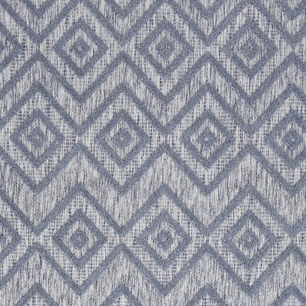 5' X 7' Denim Blue Argyle Indoor Outdoor Area Rug - Image 2