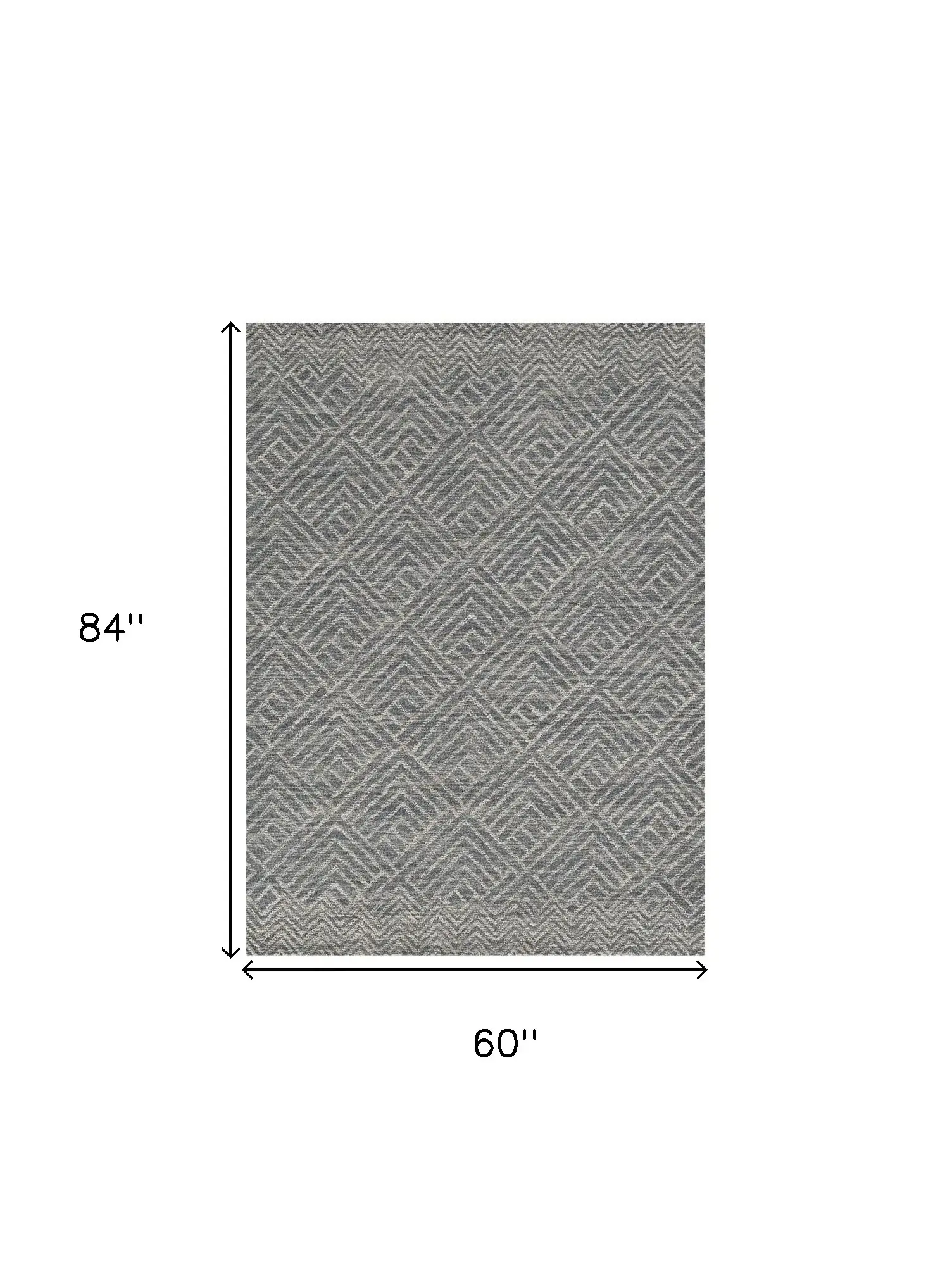 5' X 7' Denim Blue Hand Tufted Space Dyed Geometric Indoor Area Rug - Image 3