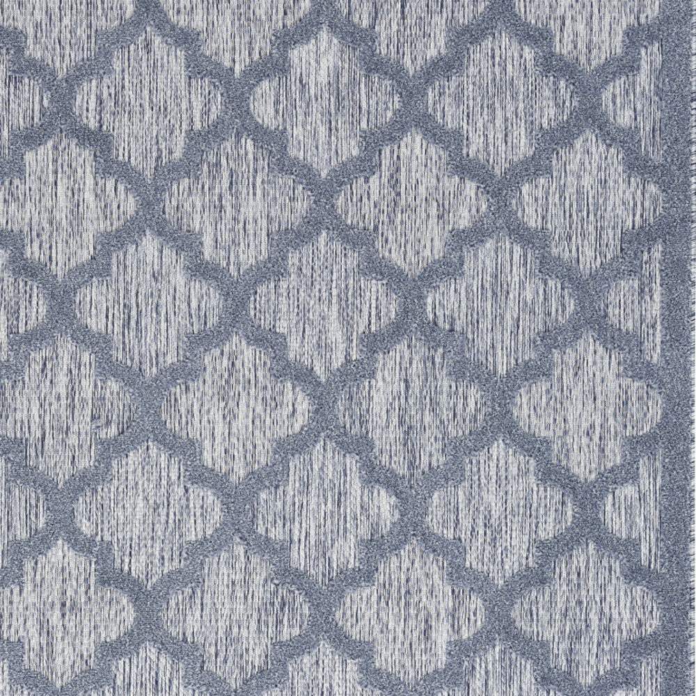 5' X 7' Denim Blue Ikat Indoor Outdoor Area Rug - Image 2