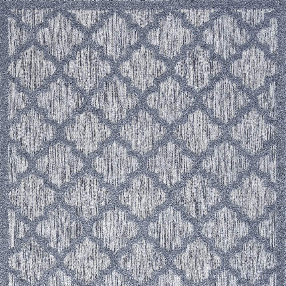5' X 7' Denim Blue Ikat Indoor Outdoor Area Rug - Image 3