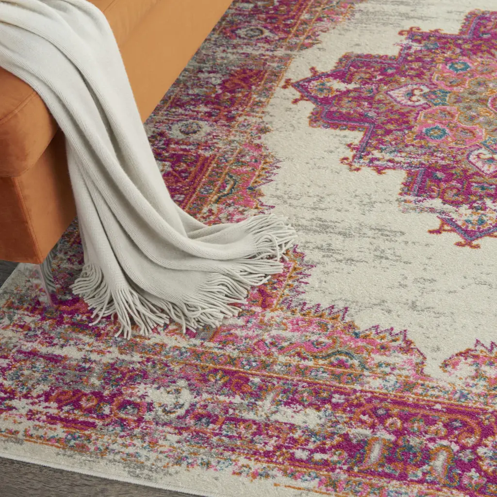 5' X 7' Fuchsia Power Loom Area Rug - Image 8