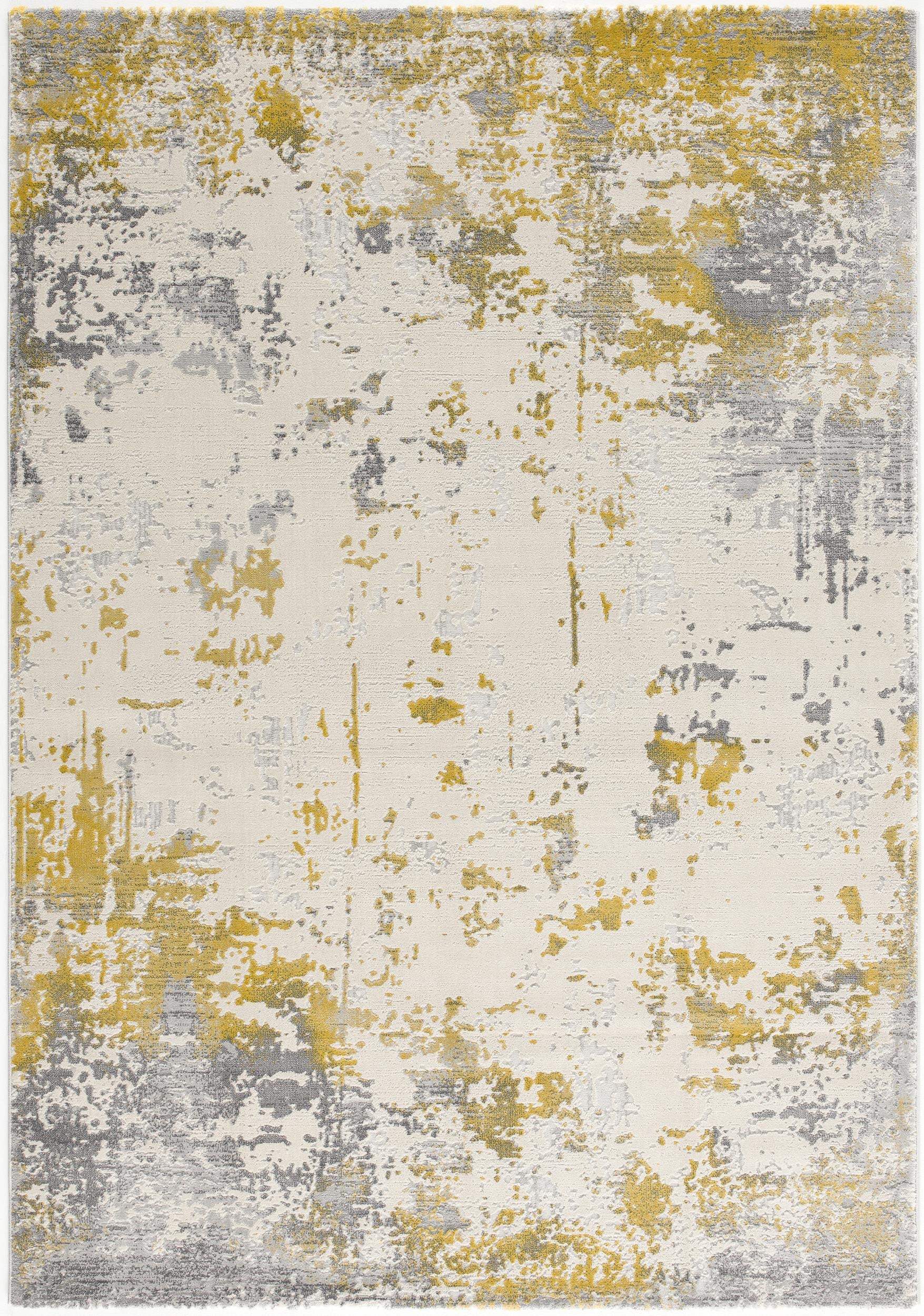 5' X 7' Gold Abstract Dhurrie Area Rug - Image 2