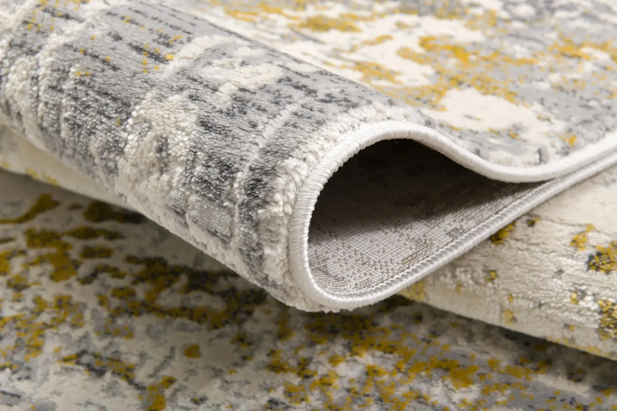 5' X 7' Gold Abstract Dhurrie Area Rug - Image 8