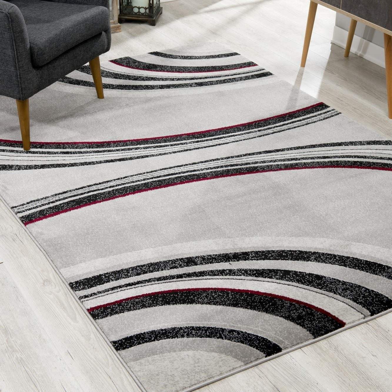 5' X 7' Gray Abstract Dhurrie Area Rug - Image 4