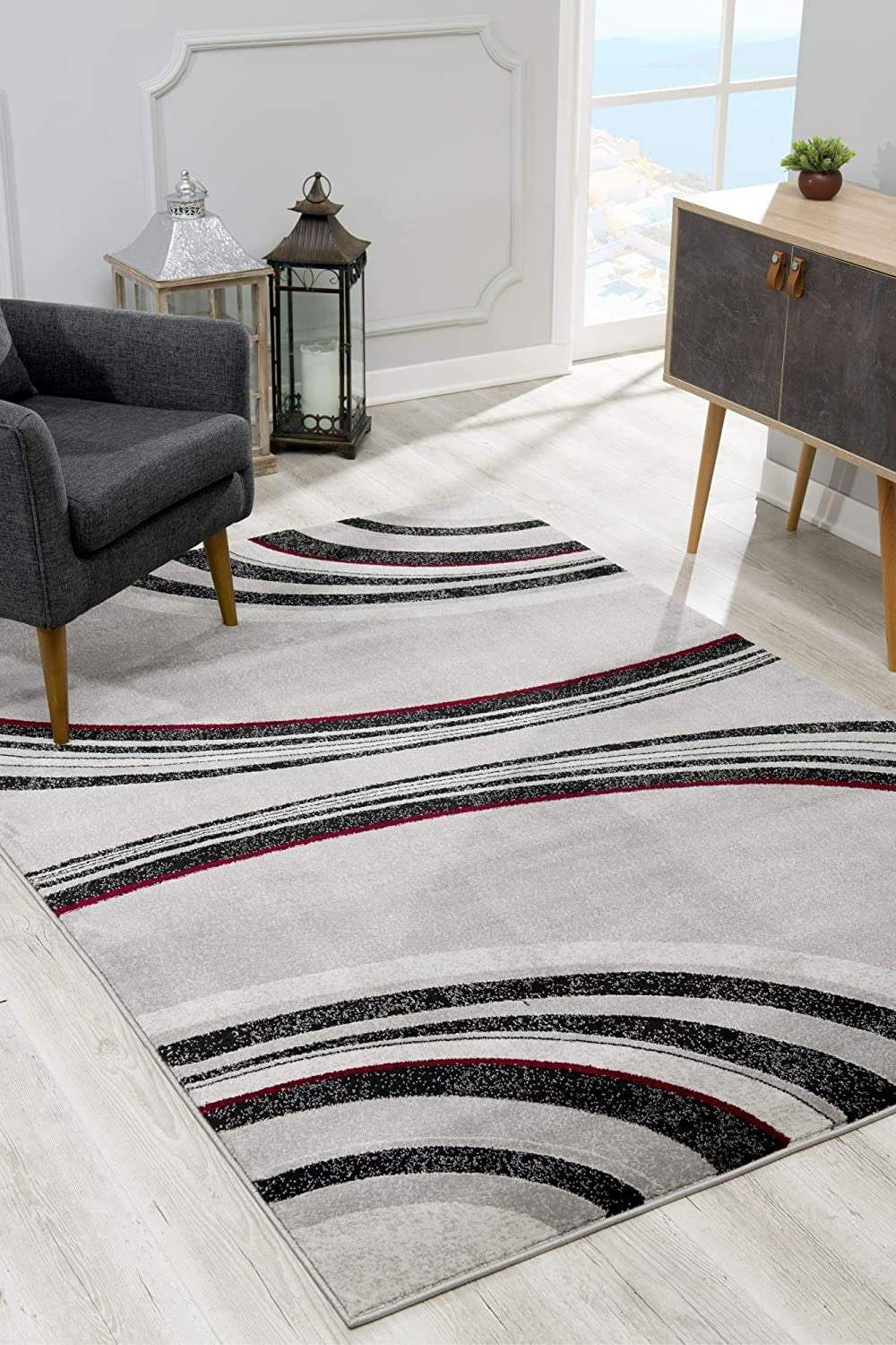 5' X 7' Gray Abstract Dhurrie Area Rug - Image 5