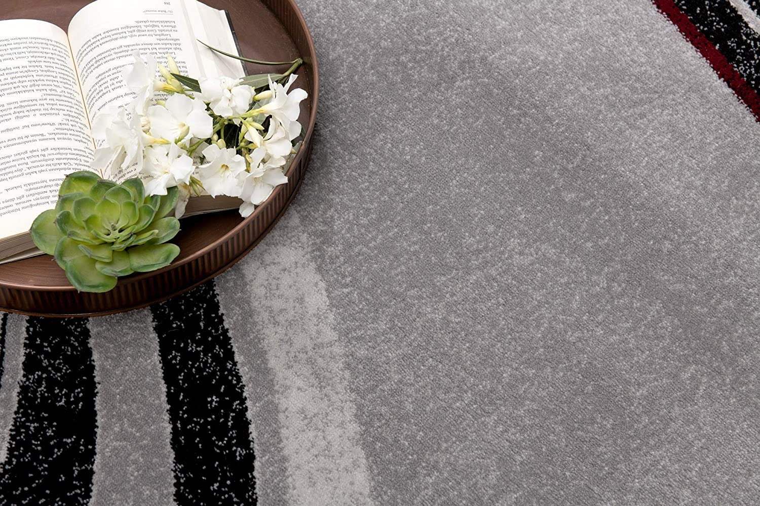 5' X 7' Gray Abstract Dhurrie Area Rug - Image 6