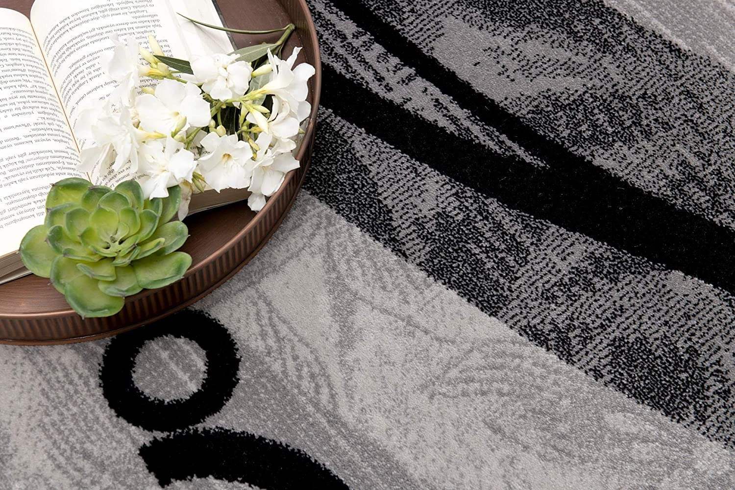 5' X 7' Gray Abstract Dhurrie Area Rug - Image 7