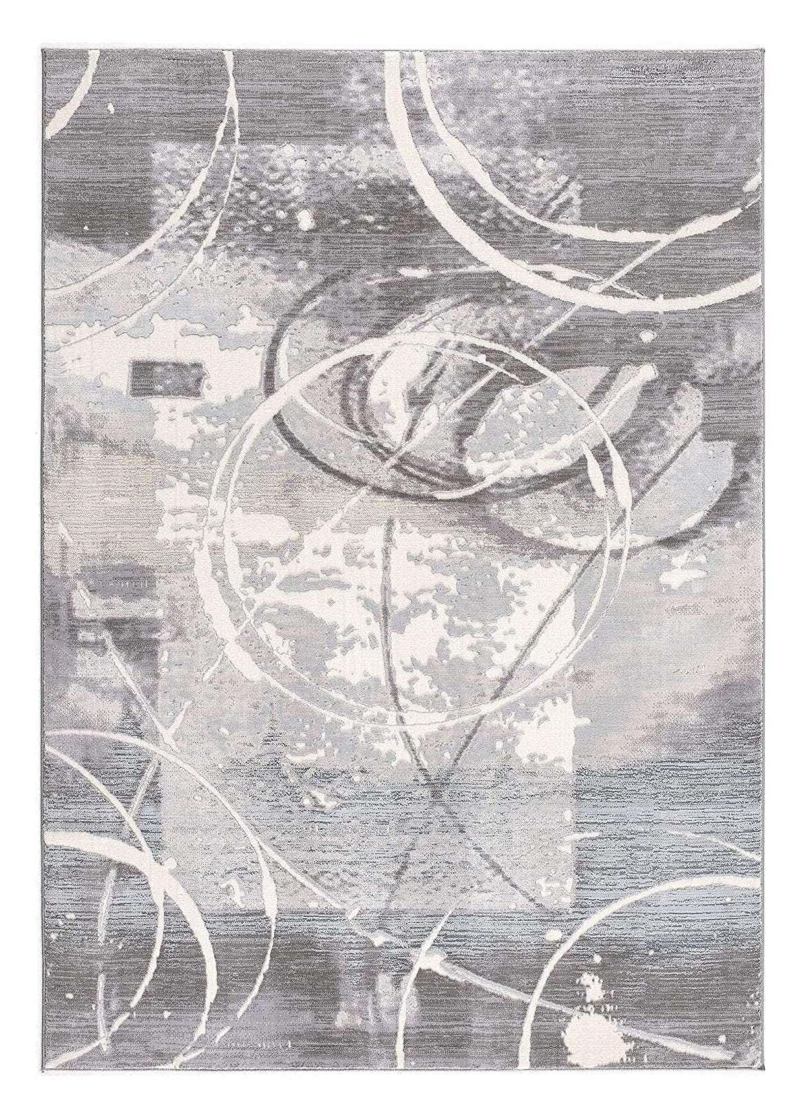 5' X 7' Gray Abstract Power Loom Area Rug - Image 2