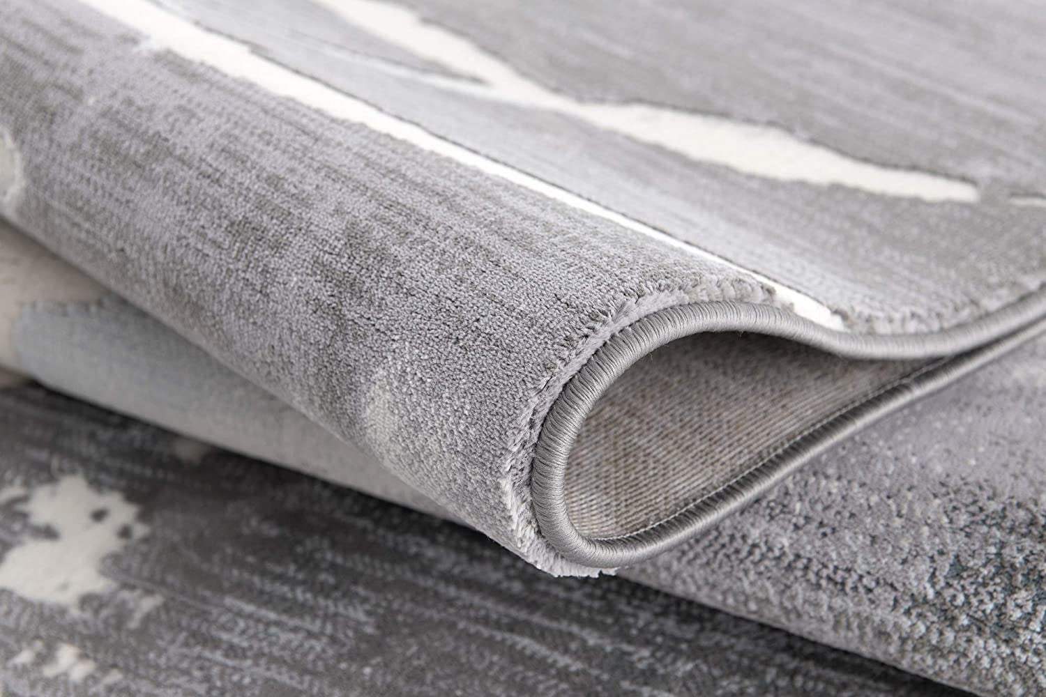 5' X 7' Gray Abstract Power Loom Area Rug - Image 5