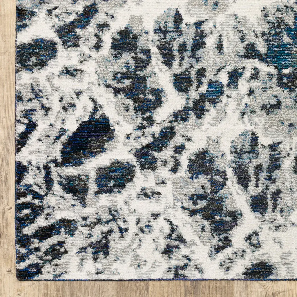 5' X 7' Gray Abstract Power Loom Area Rug - Image 4