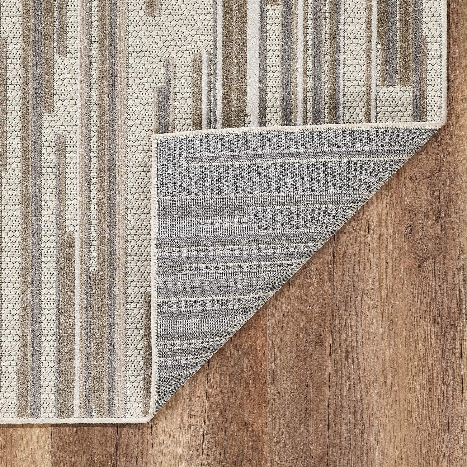 5' X 7' Gray Abstract Stain Resistant Indoor Outdoor Area Rug - Image 2