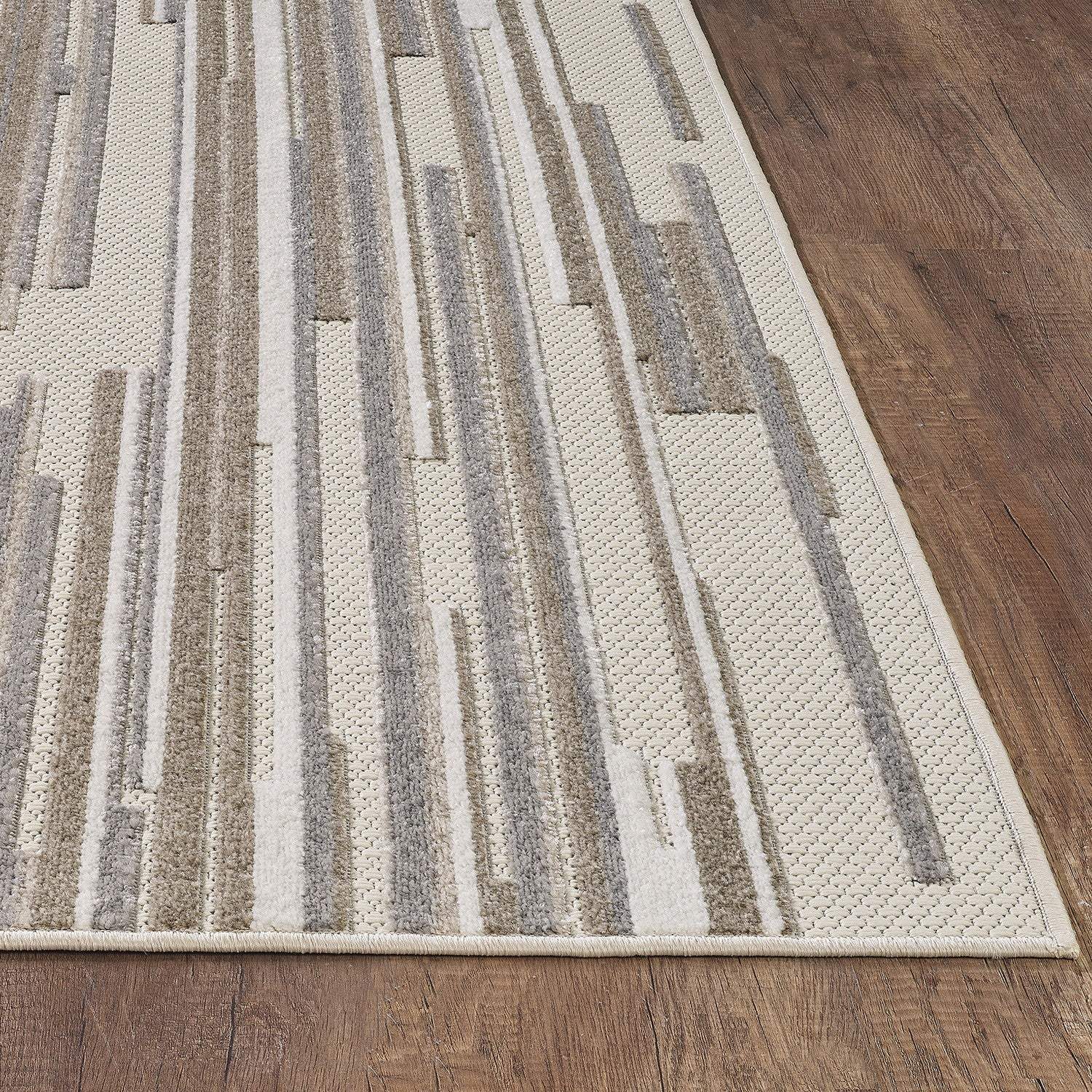 5' X 7' Gray Abstract Stain Resistant Indoor Outdoor Area Rug - Image 6