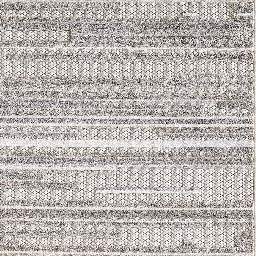 5' X 7' Gray Abstract Stain Resistant Indoor Outdoor Area Rug - Image 7