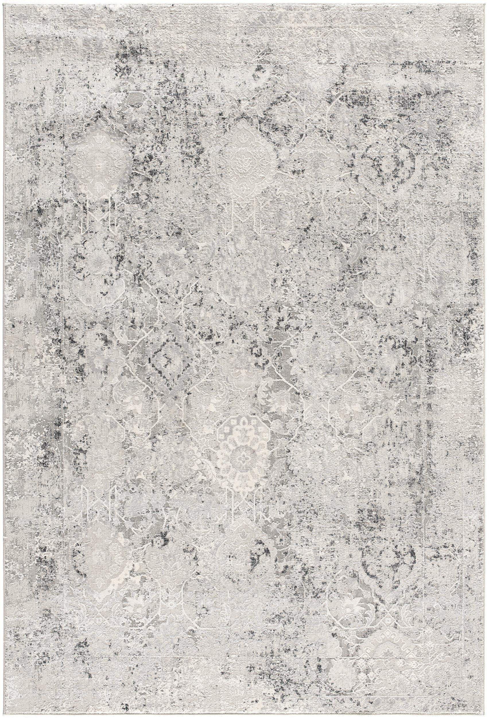 5' X 7' Gray and Ivory Abstract Area Rug - Image 2