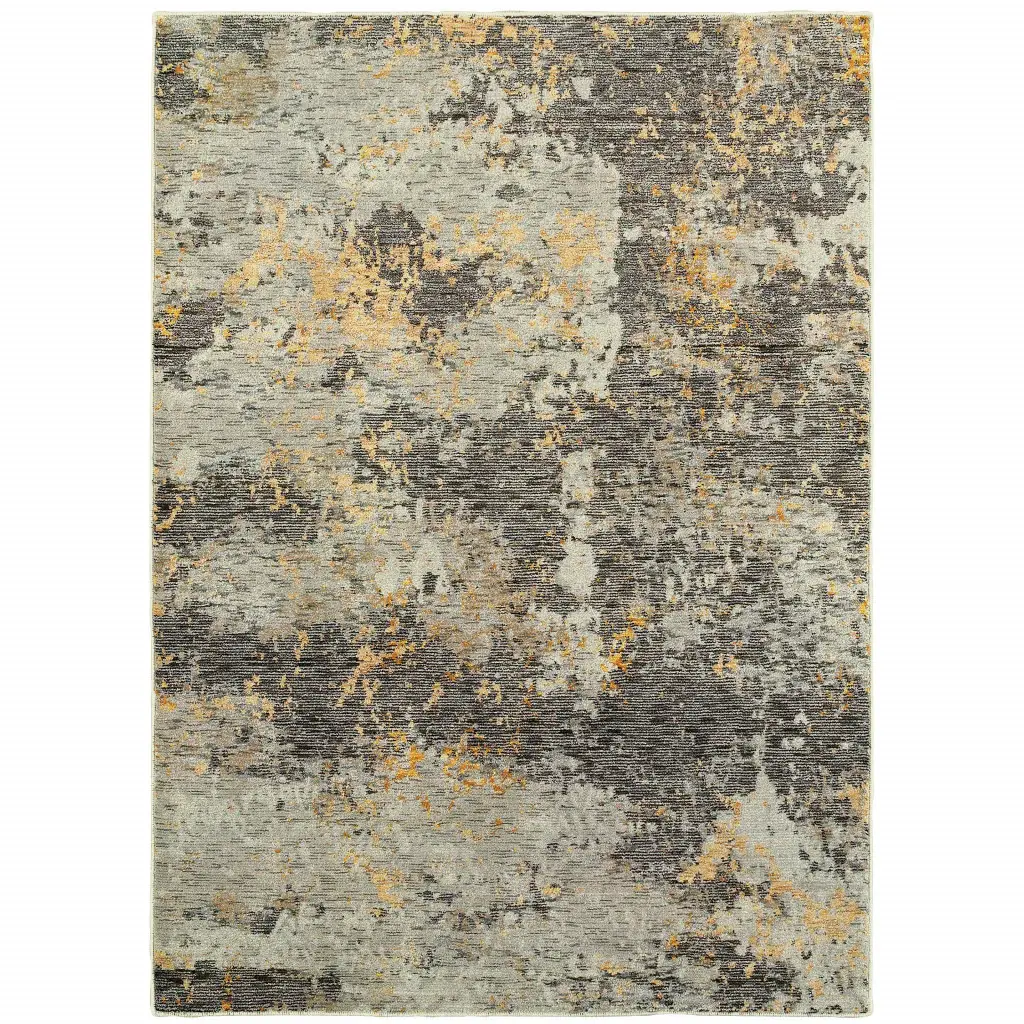 5' X 7' Gray and Ivory Abstract Power Loom Area Rug - Image 2