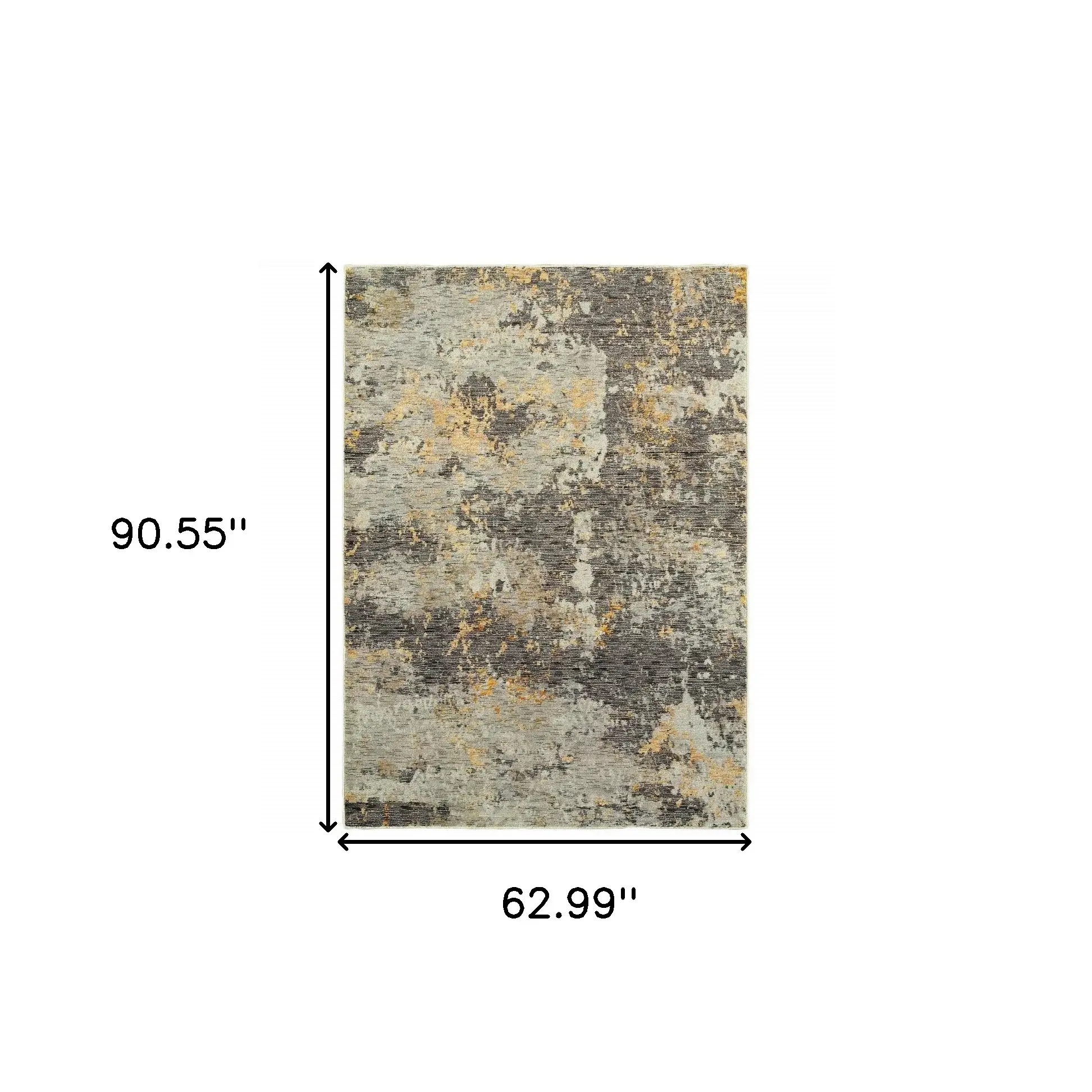 5' X 7' Gray and Ivory Abstract Power Loom Area Rug - Image 3