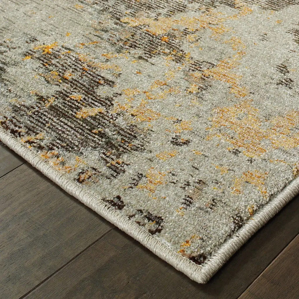 5' X 7' Gray and Ivory Abstract Power Loom Area Rug - Image 4