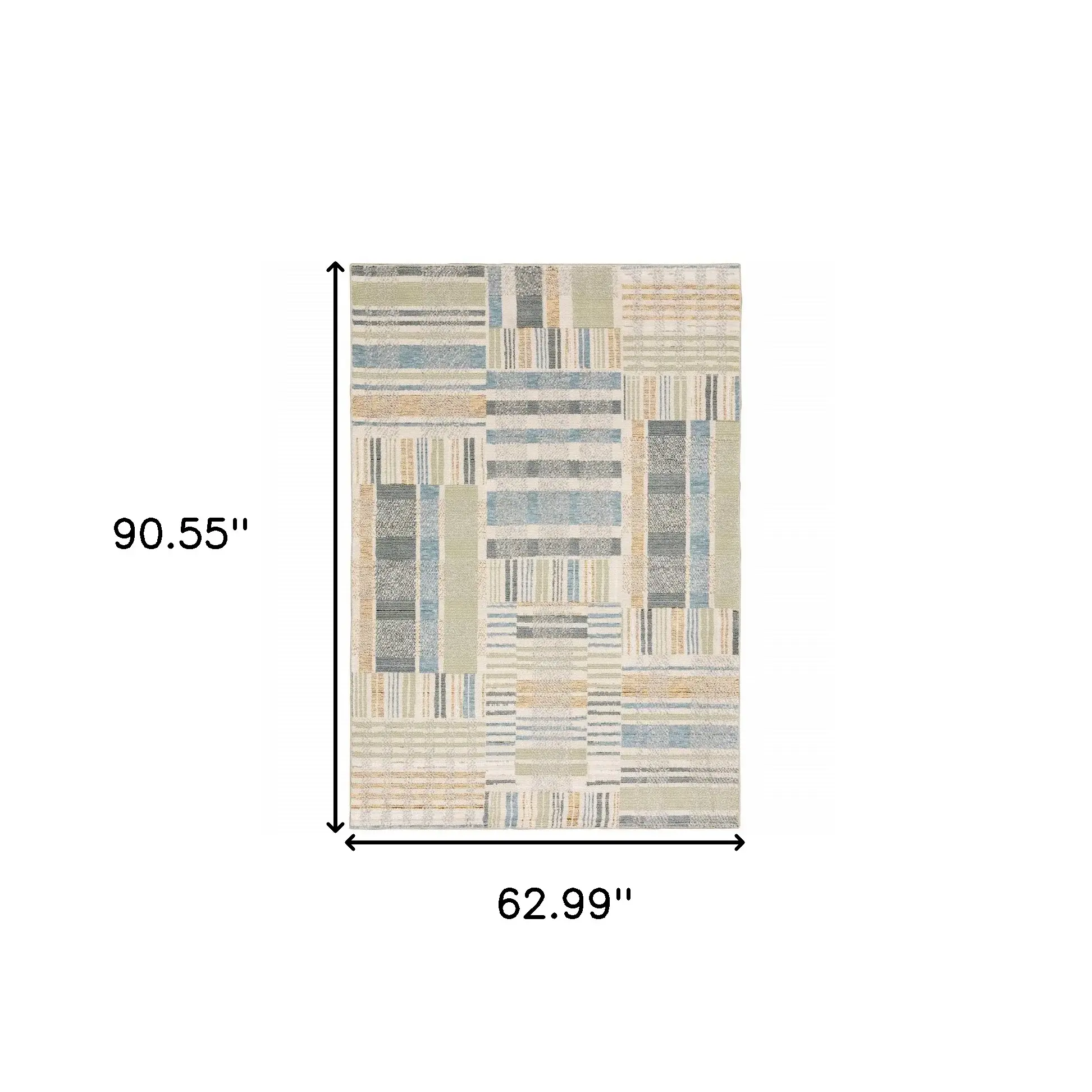 5' X 7' Gray and Ivory Geometric Power Loom Area Rug - Image 3