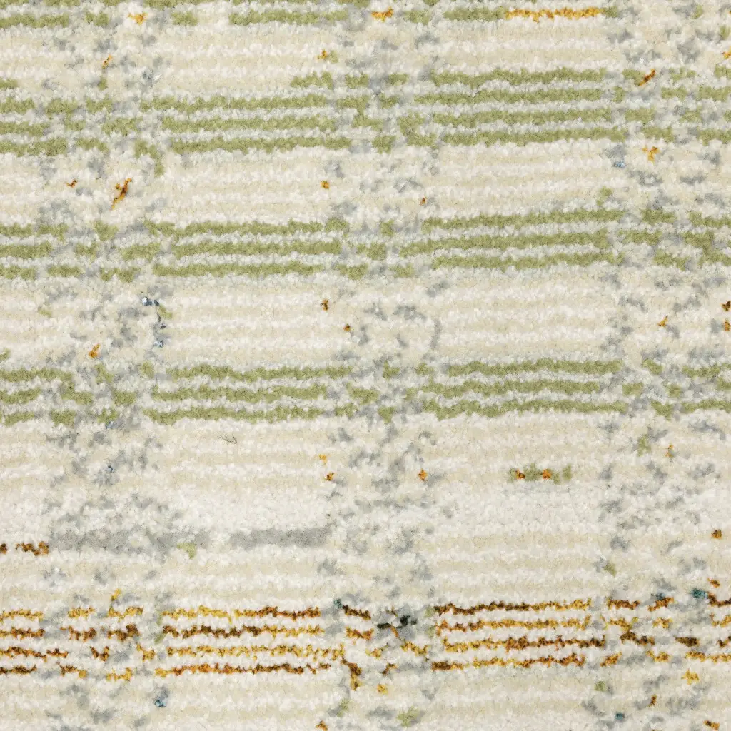 5' X 7' Gray and Ivory Geometric Power Loom Area Rug - Image 8
