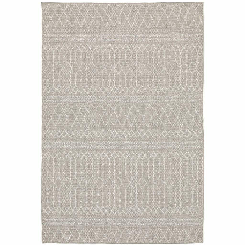 5' X 7' Gray and Ivory Indoor Outdoor Area Rug - Image 3