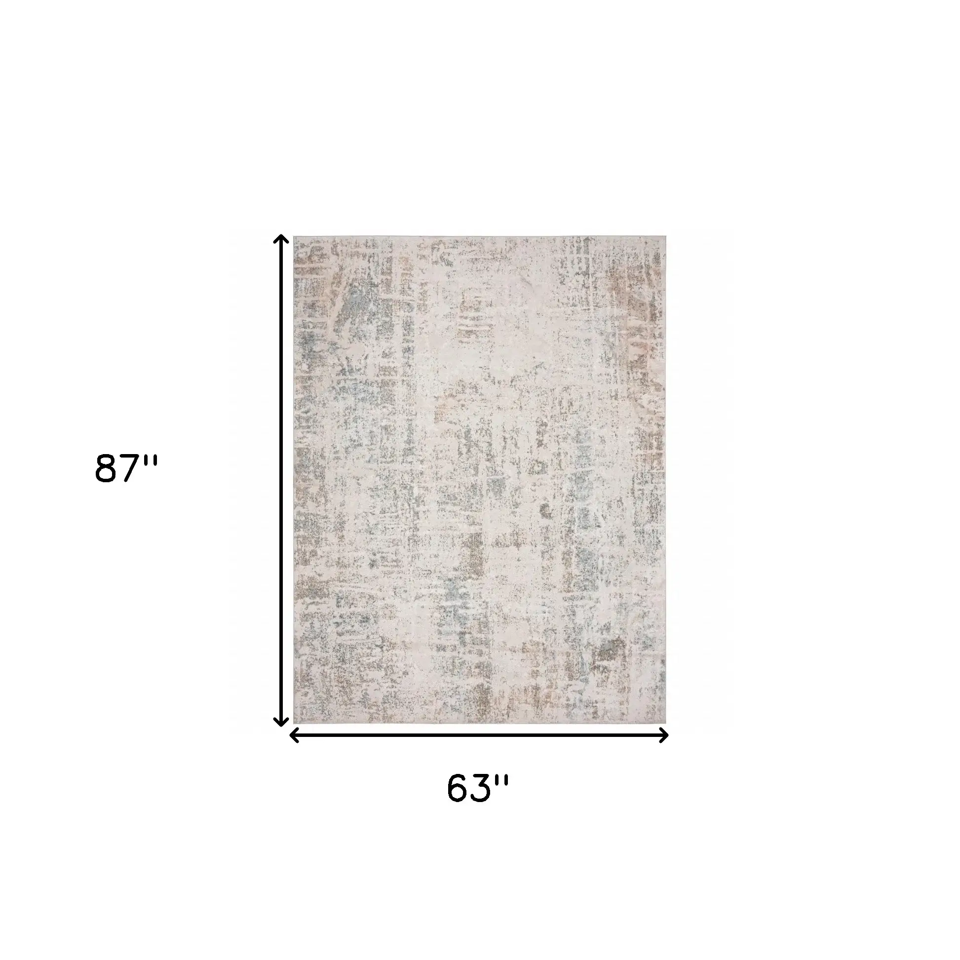 5' X 7' Gray Blue Taupe And Cream Abstract Distressed Stain Resistant Area Rug - Image 4