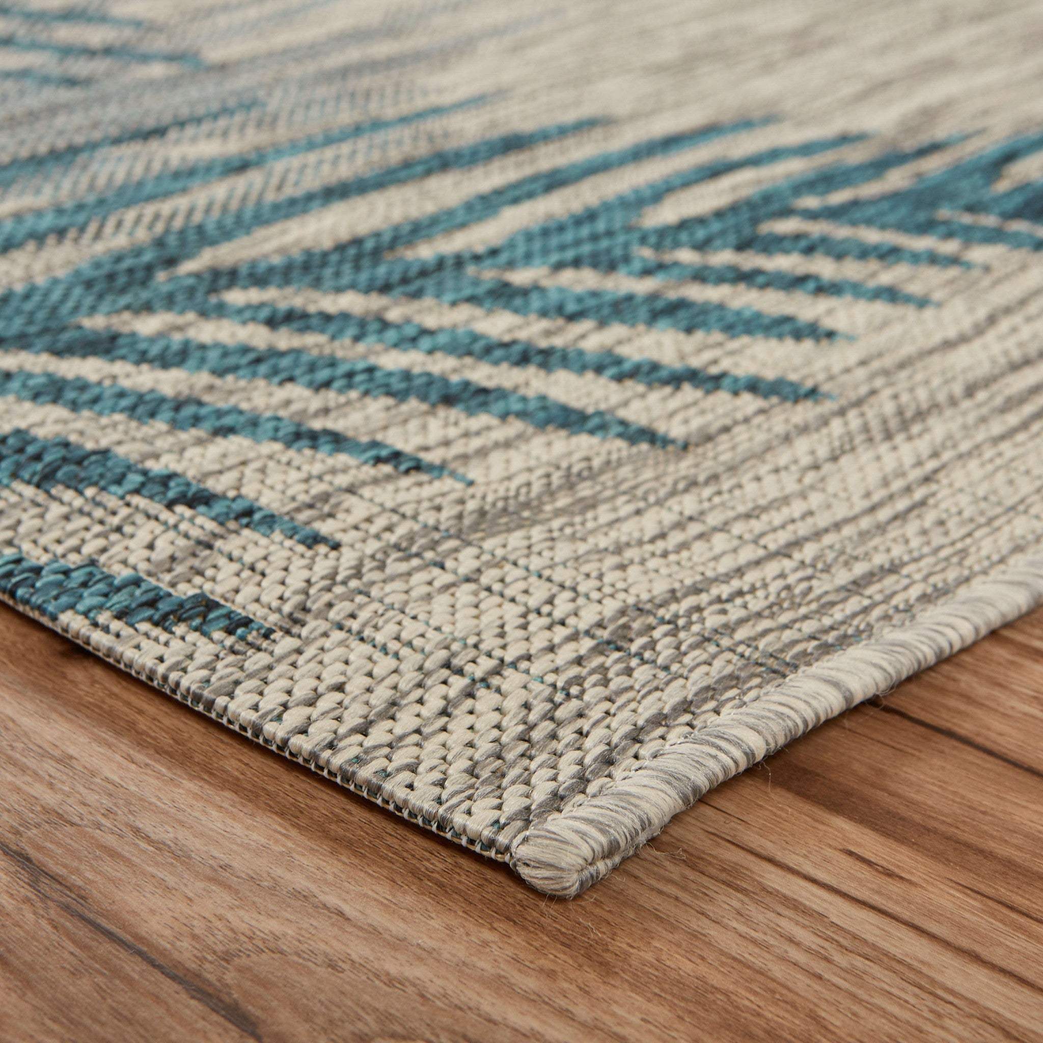 5' X 7' Gray Floral Indoor Outdoor Area Rug - Image 4