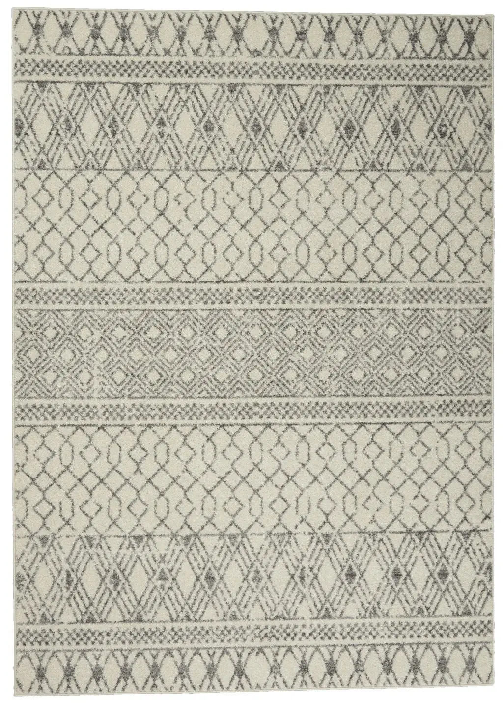 5' X 7' Gray Geometric Power Loom Area Rug - Image 2