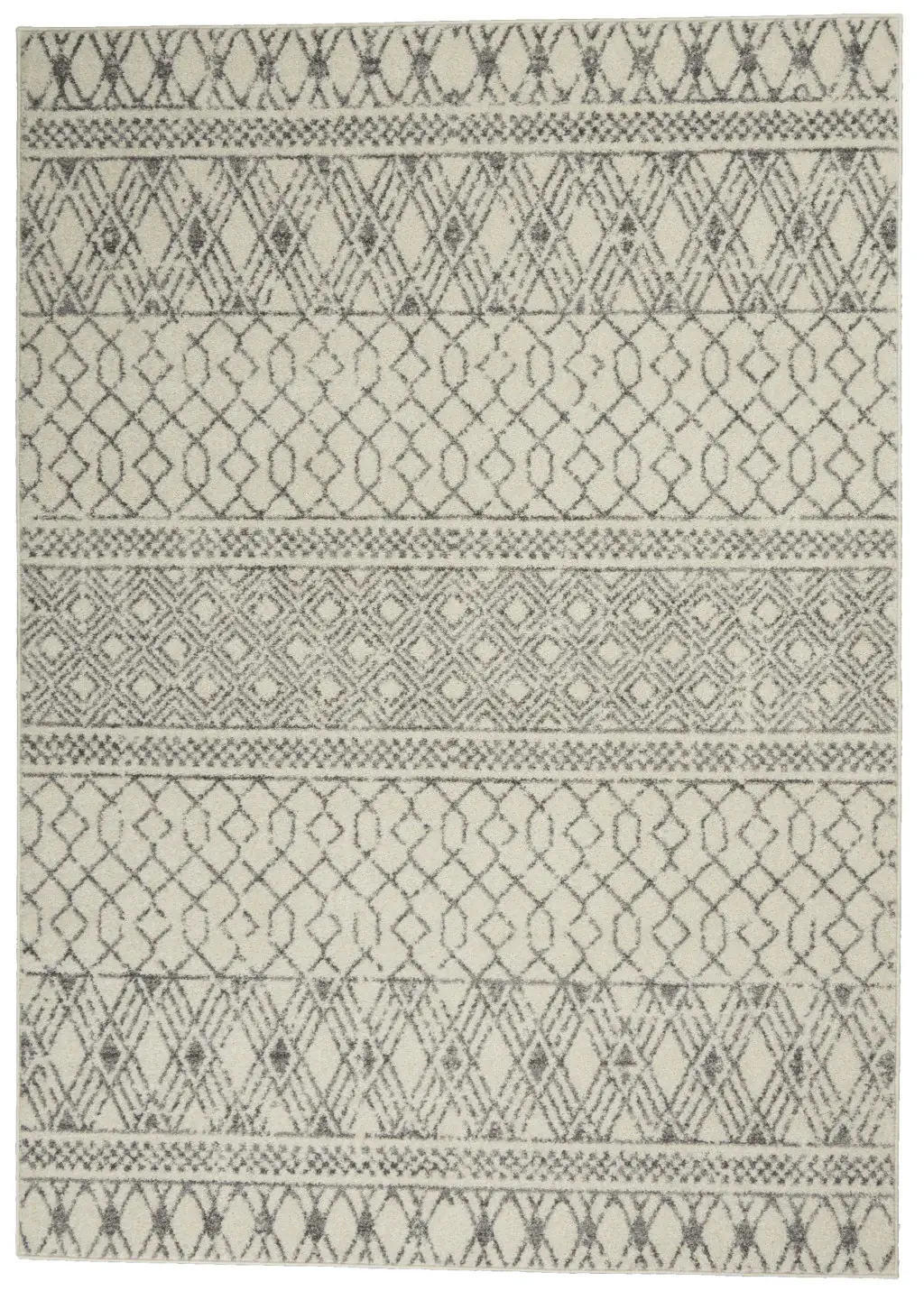5' X 7' Gray Geometric Power Loom Area Rug - Image 4