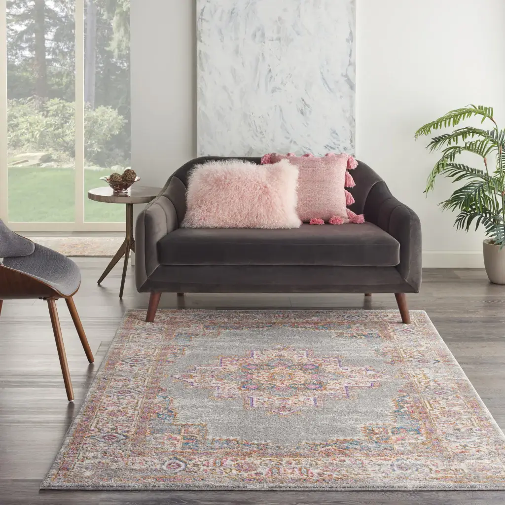 5' X 7' Gray Power Loom Area Rug - Image 7
