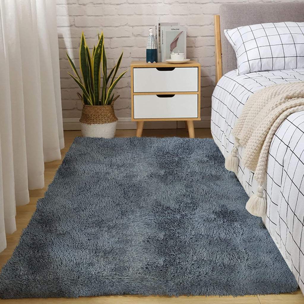 5' X 7' Gray Shag Non Skid Area Rug - Image 4