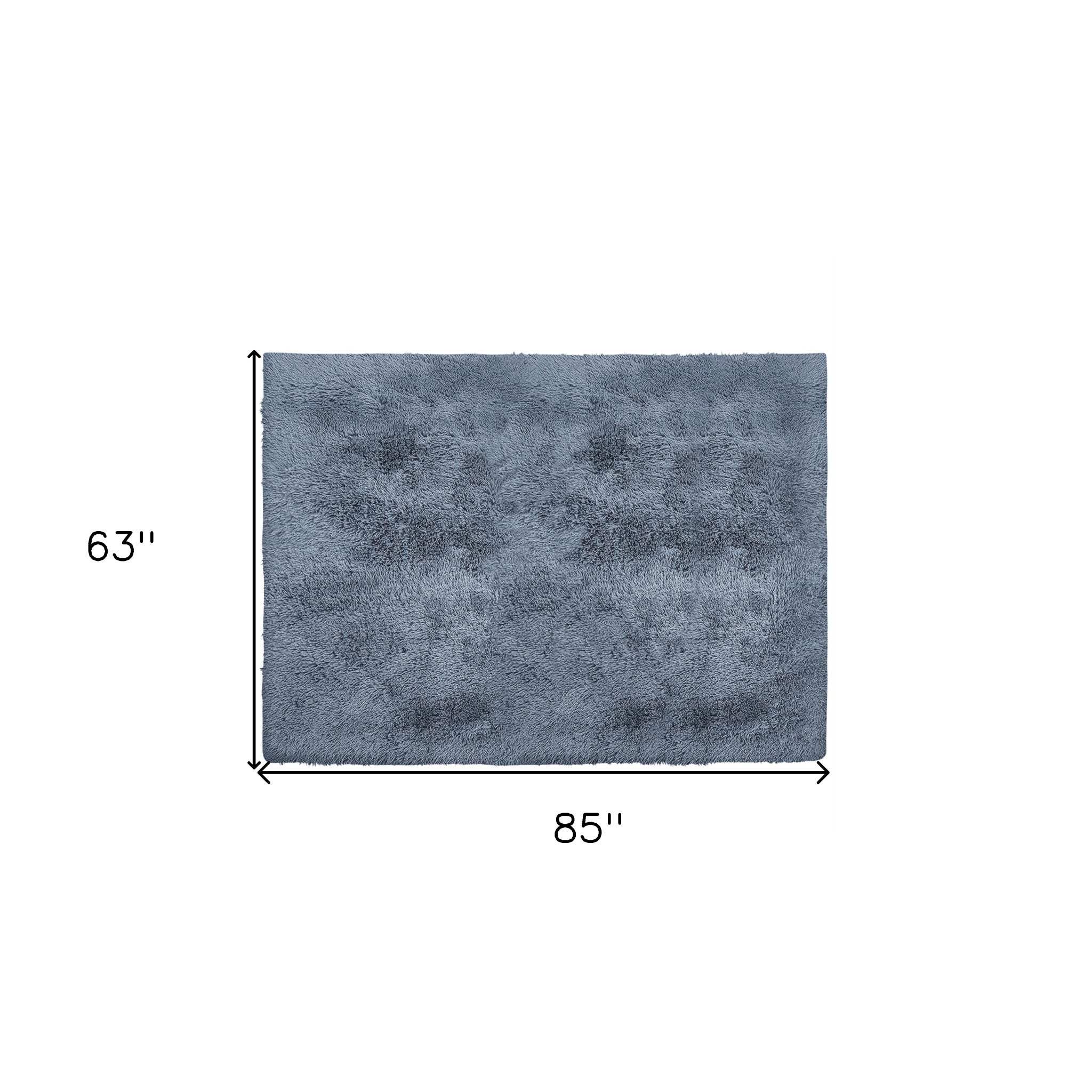 5' X 7' Gray Shag Non Skid Area Rug - Image 6