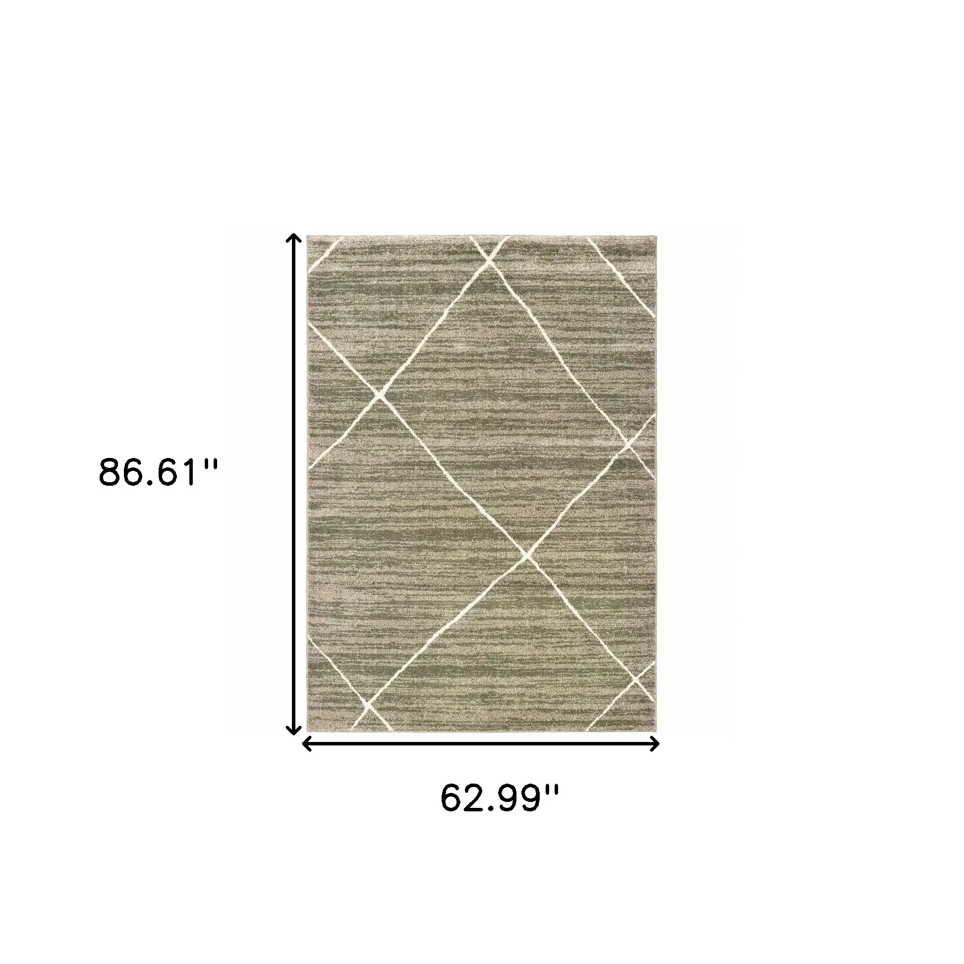 5' X 7' Grey And Ivory Geometric Power Loom Stain Resistant Area Rug - Image 3