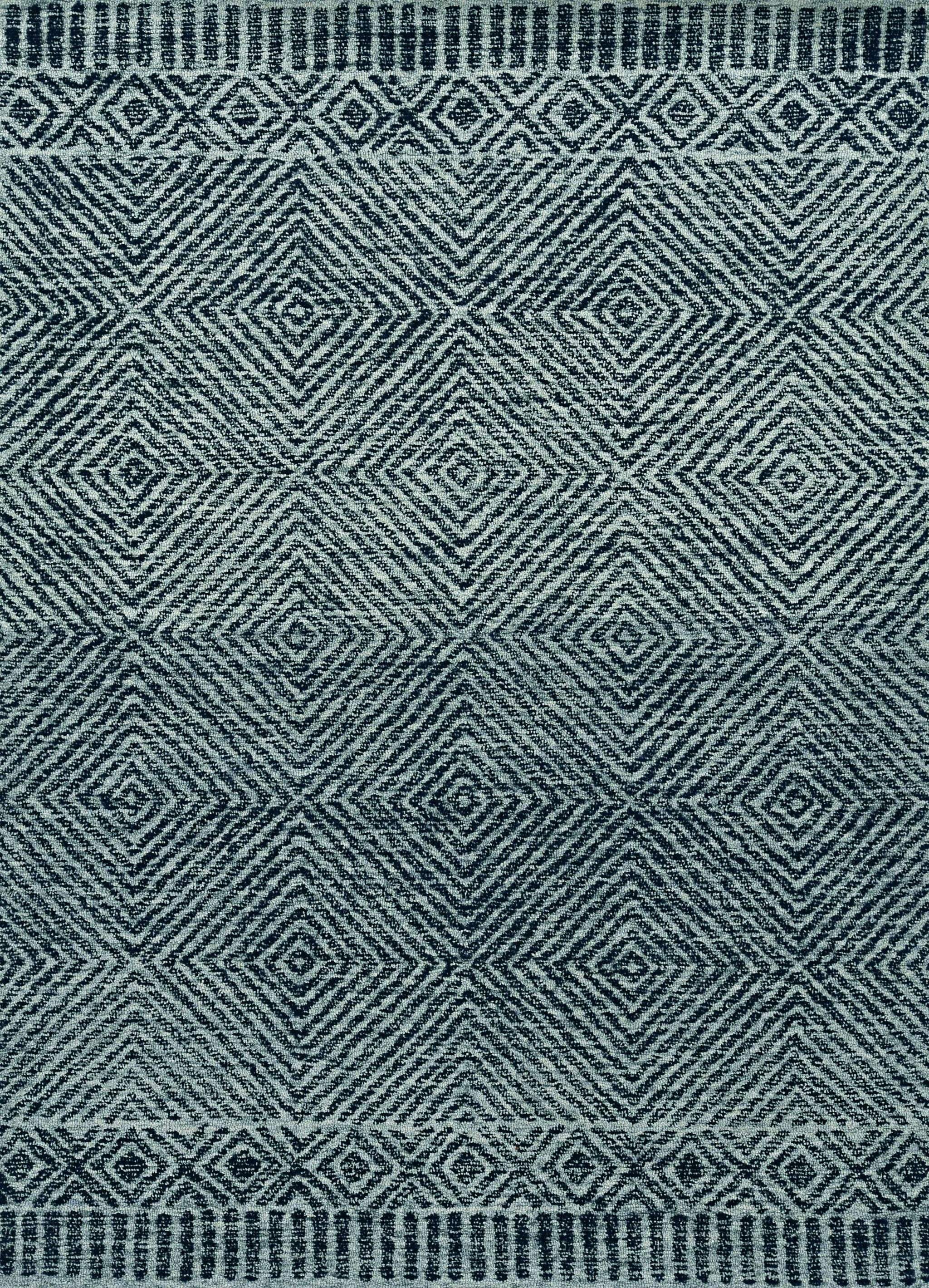 5' X 7' Grey Black Hand Tufted Space Dyed Geometric Indoor Area Rug - Image 7
