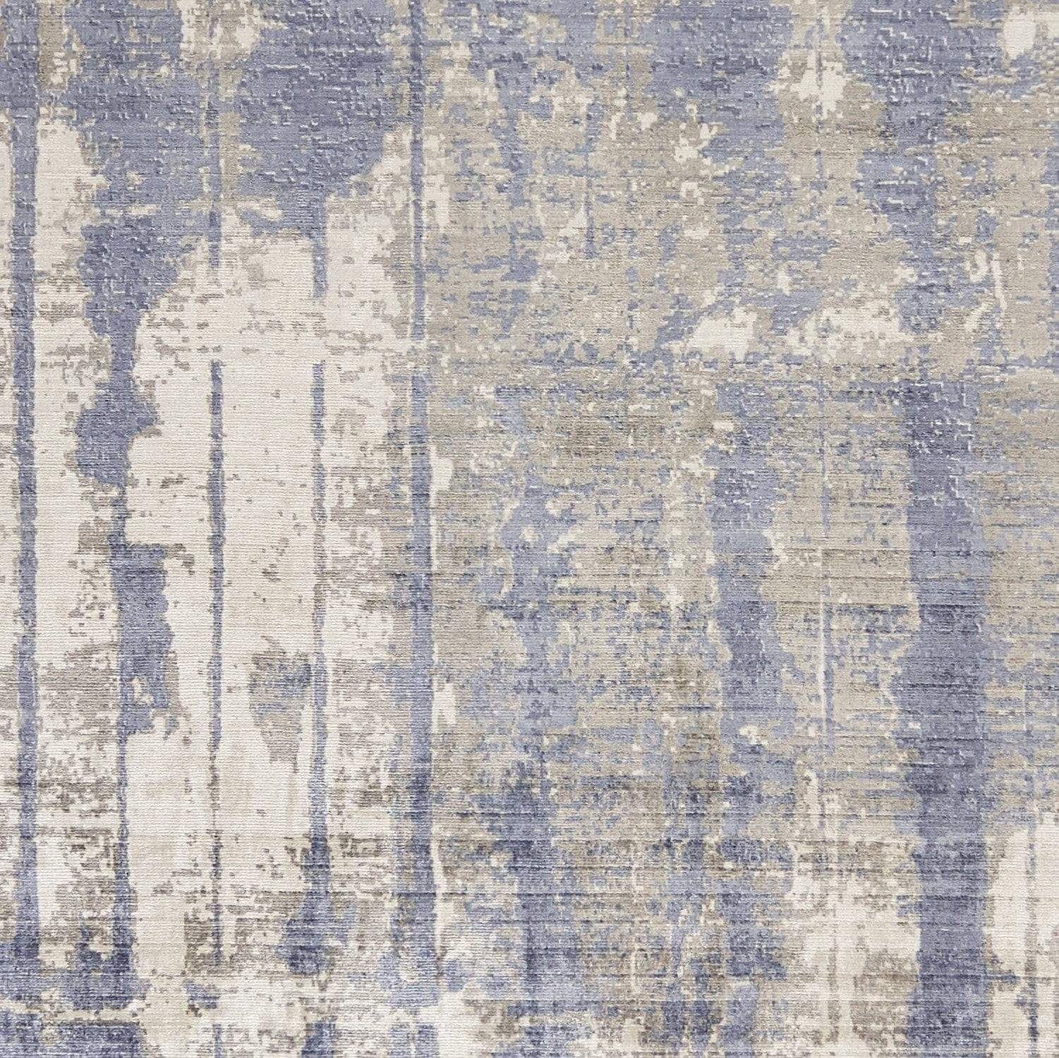 5' X 7' Grey Blue Hand Loomed Abstract Brushstroke Indoor Area Rug - Image 6