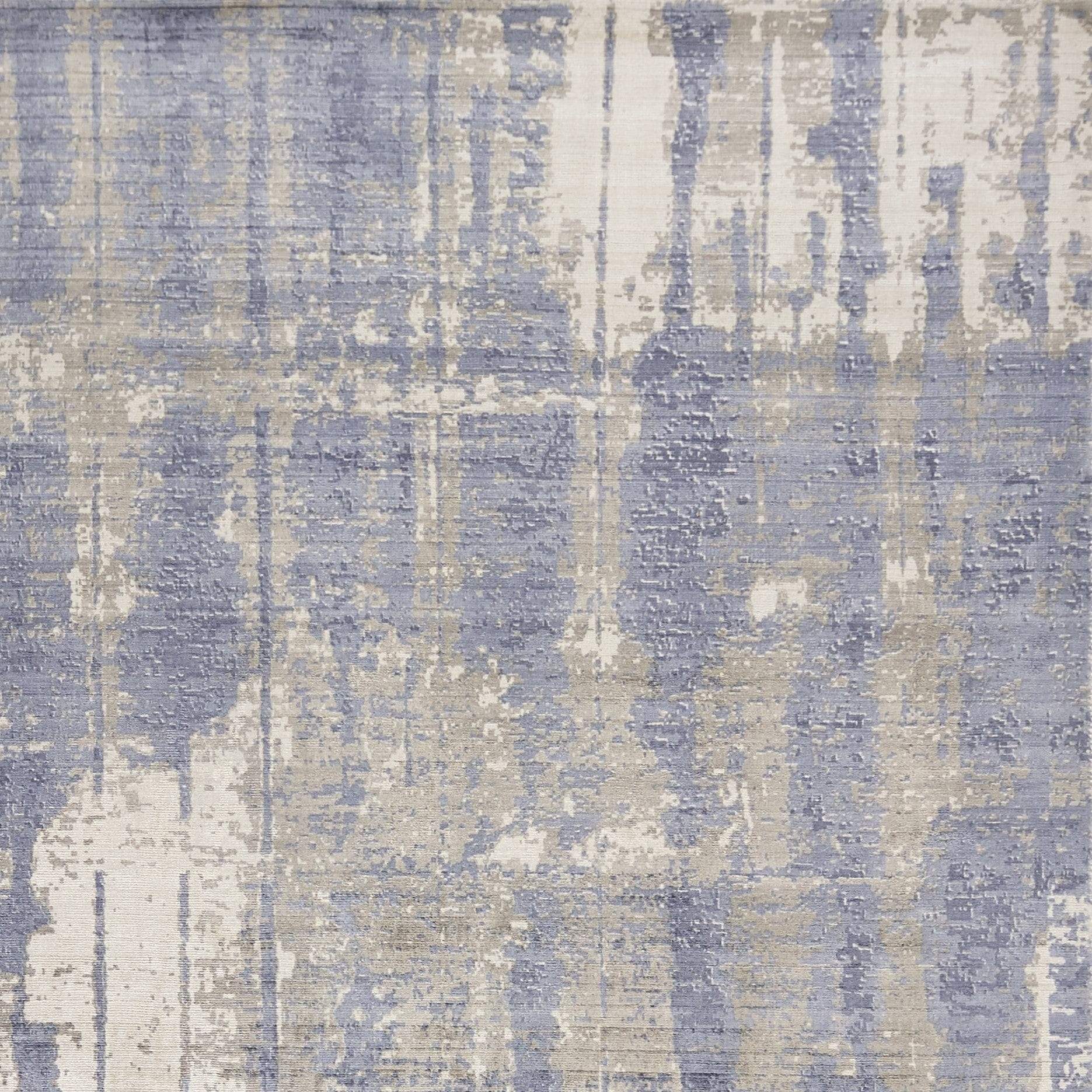 5' X 7' Grey Blue Hand Loomed Abstract Brushstroke Indoor Area Rug - Image 9