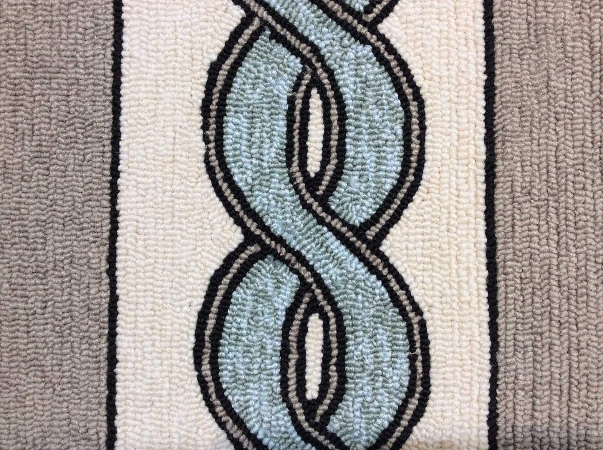 5' X 7' Ivory and Blue Abstract Indoor Outdoor Area Rug - Image 6