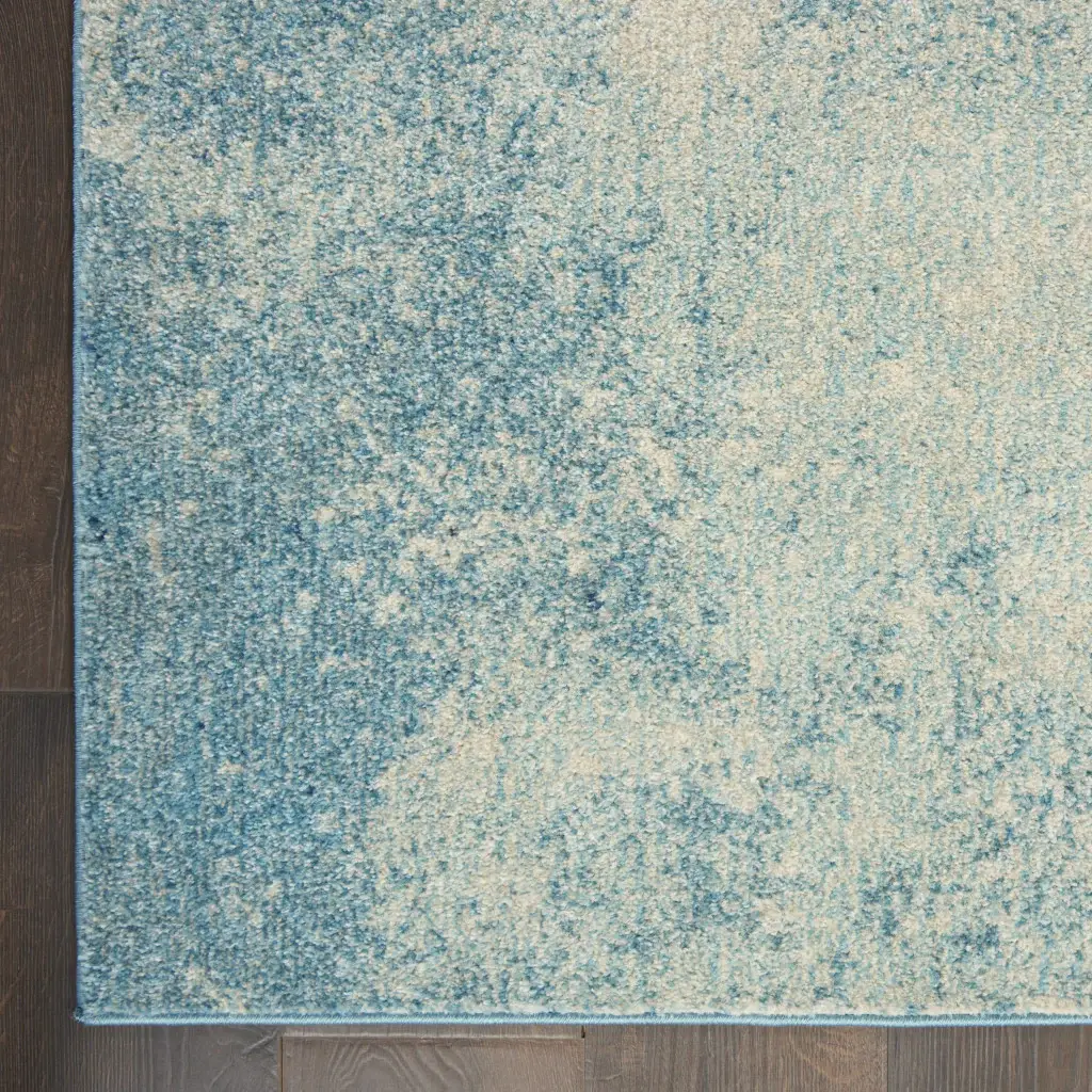 5' X 7' Ivory And Blue Abstract Power Loom Area Rug - Image 2