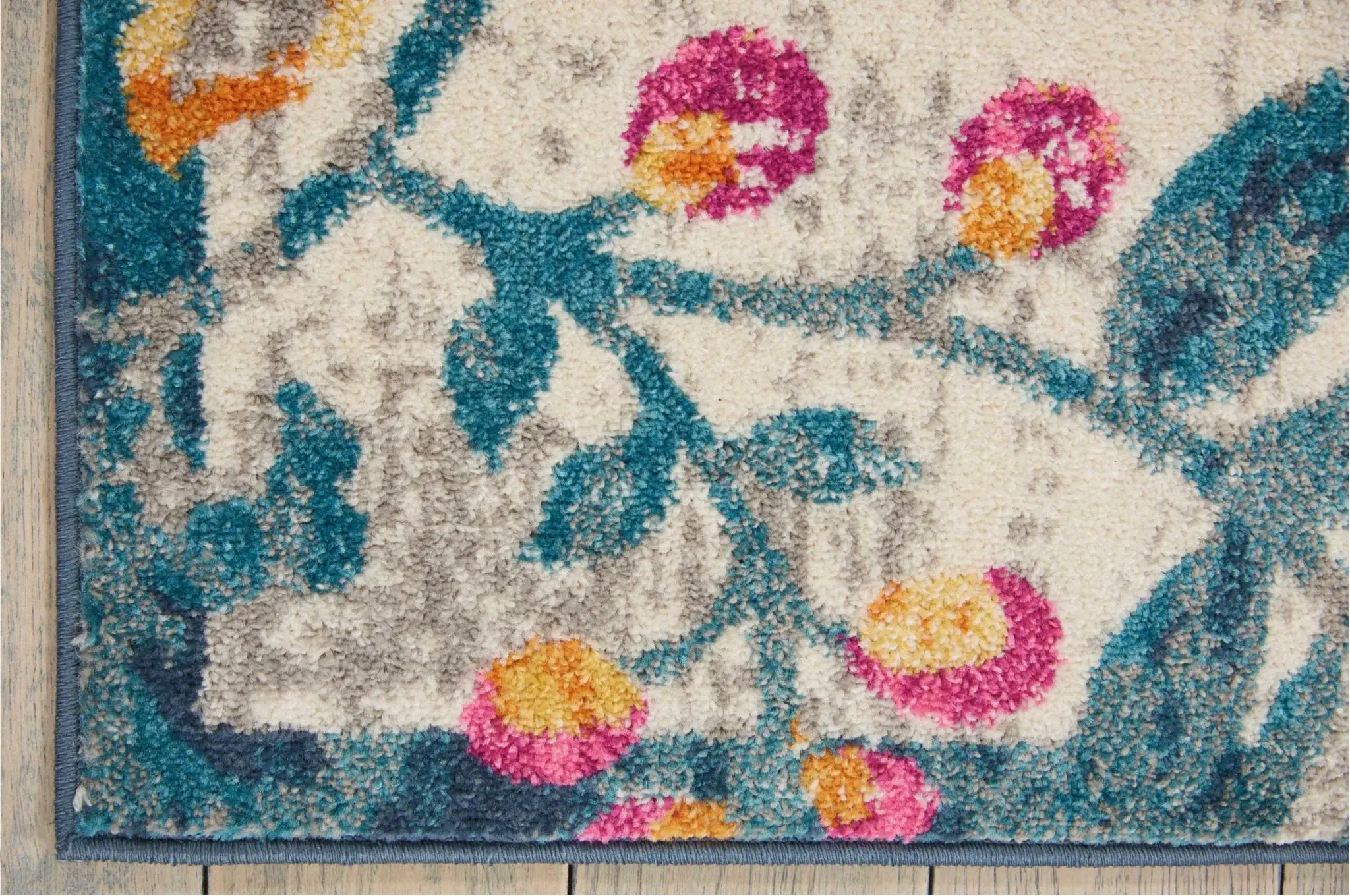 5' X 7' Ivory Floral Dhurrie Area Rug - Image 2