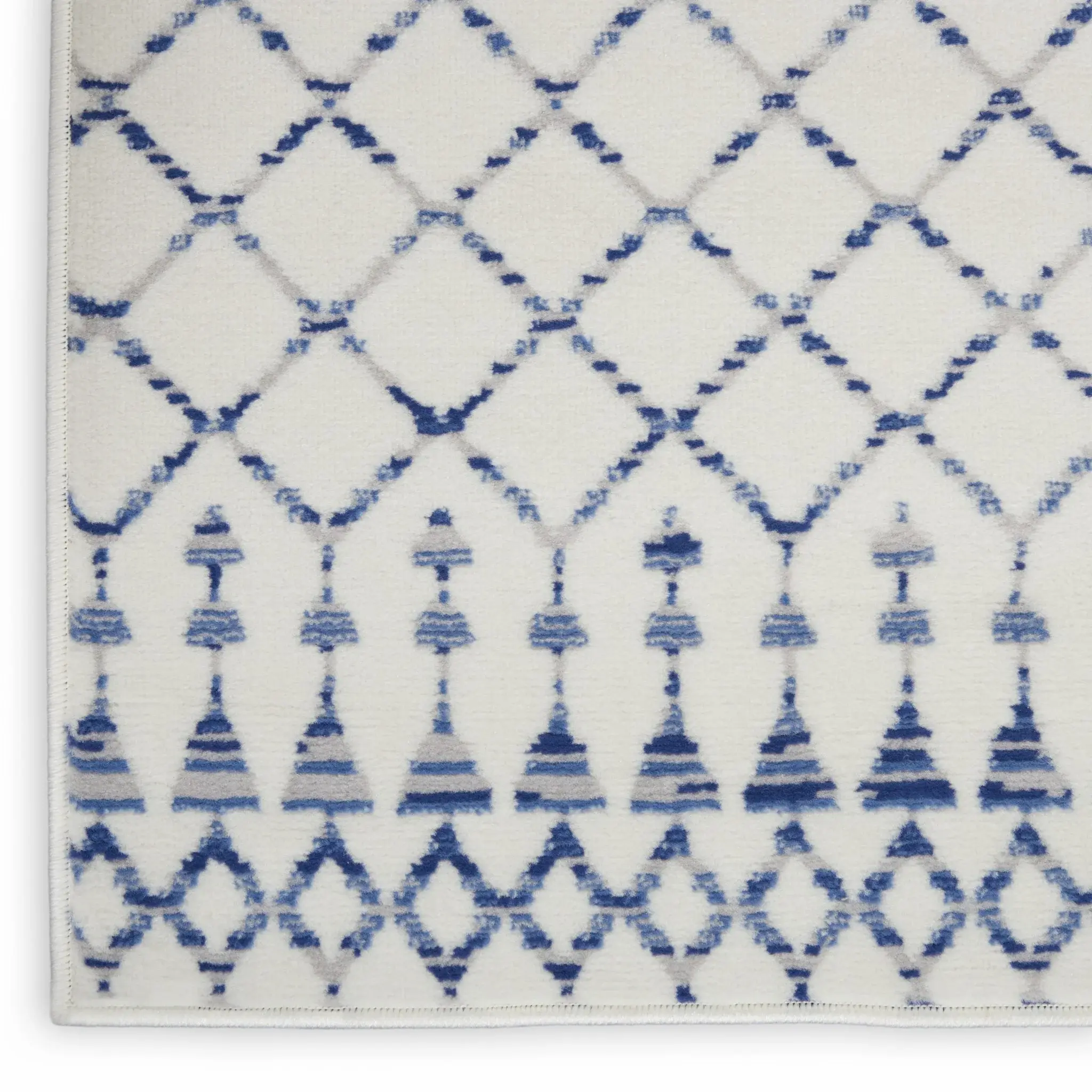5' X 7' Ivory Geometric Berber Area Rug - Image 4