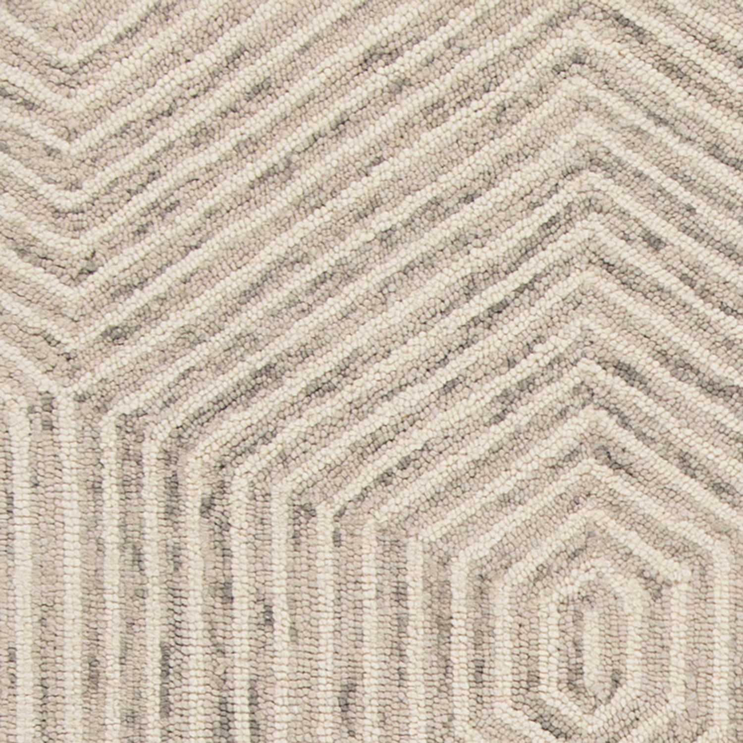 5' X 7' Ivory Geometric Hexagon Wool Indoor Area Rug - Image 7