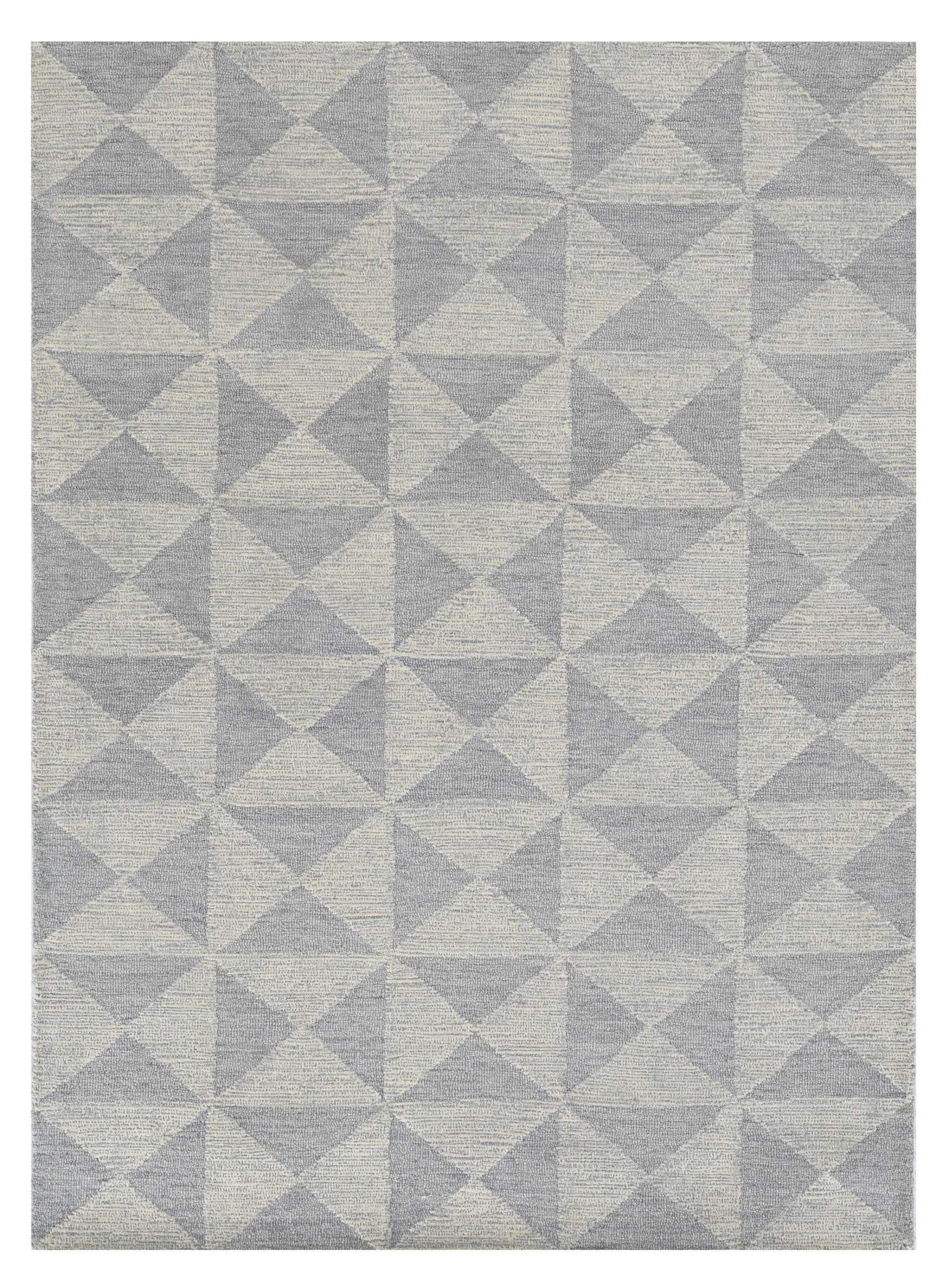 5' X 7' Ivory Geometric Pattern Wool Indoor Area Rug - Image 2
